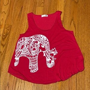 Paper Plane Elephant Print Tank Size S
